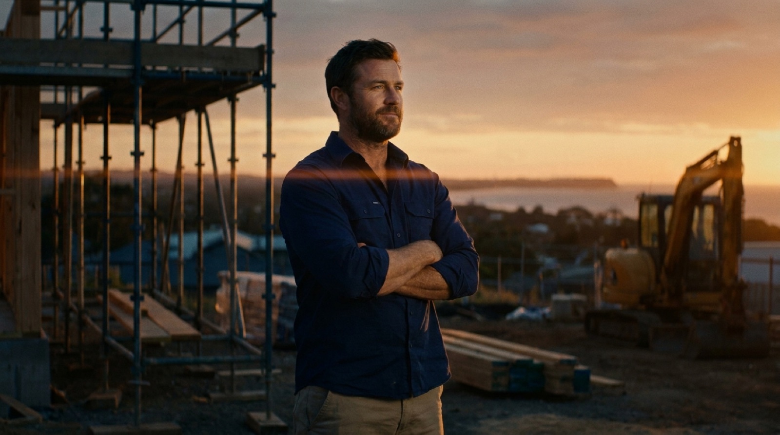An Australian tradesman at golden hour