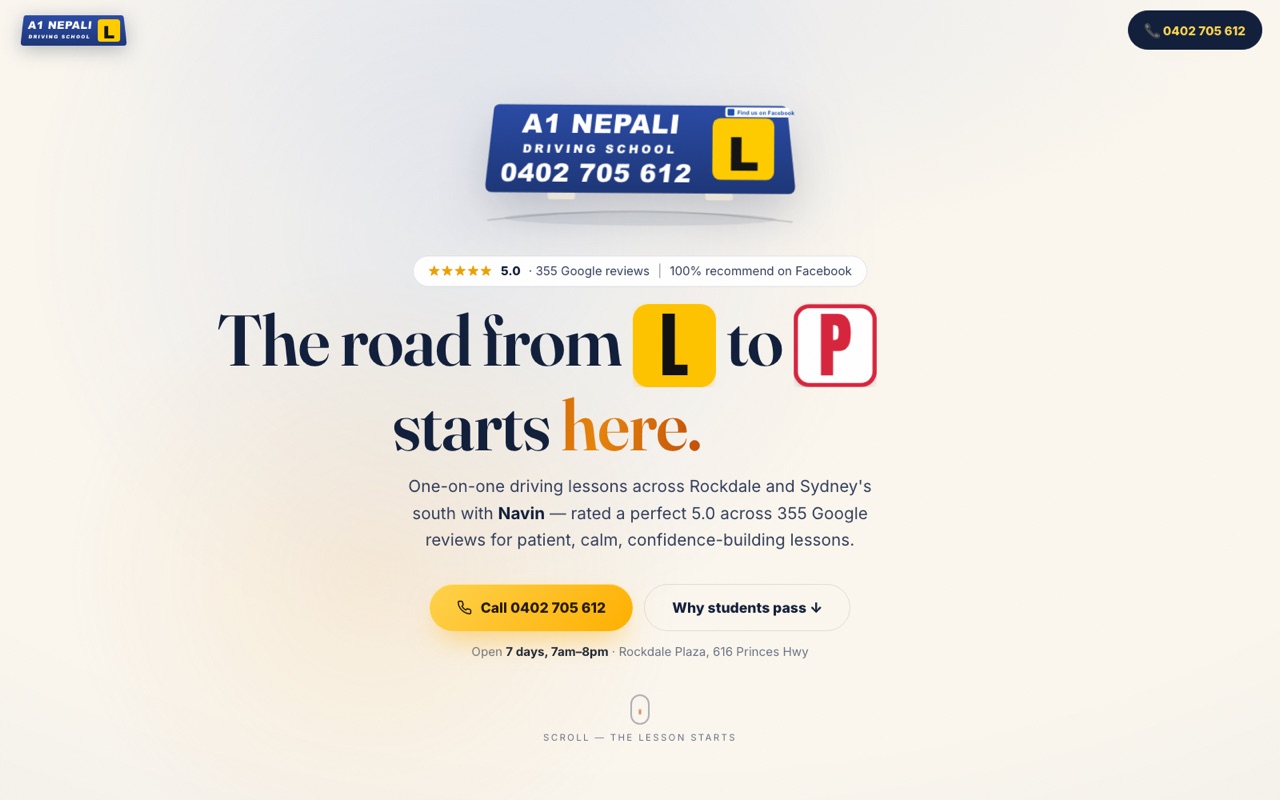 A1 Nepali Driving School website